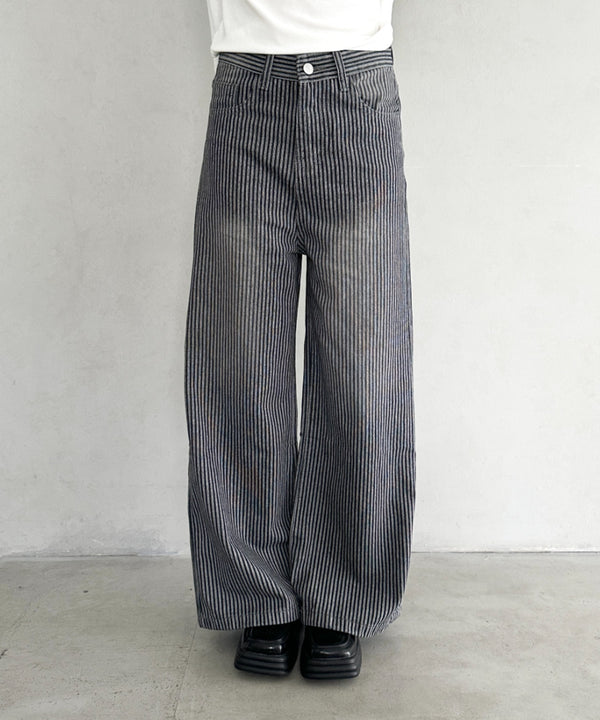 ストライプワイドパンツ | BA2256002 | ブラック