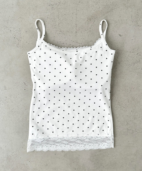 カップ付きドット柄キャミソール | BA2255052 | ホワイト