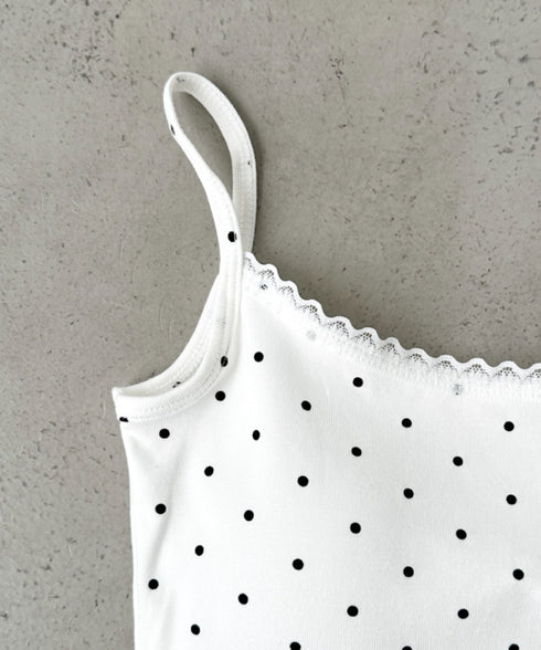 カップ付きドット柄キャミソール | BA2255052 | ホワイト
