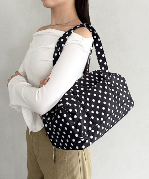 ドット柄ナイロンショルダーバッグ | BA1255054 | ブラック