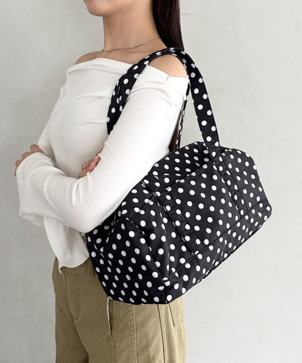 ドット柄ナイロンショルダーバッグ | BA1255054 | ブラック