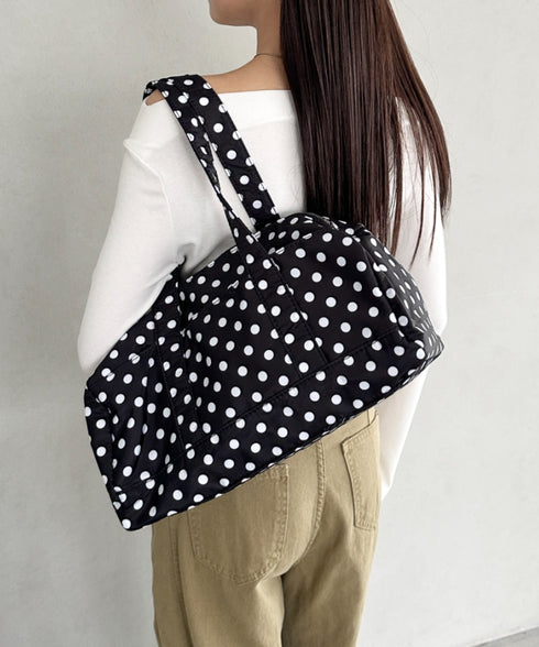 ドット柄ナイロンショルダーバッグ | BA1255054 | ブラック