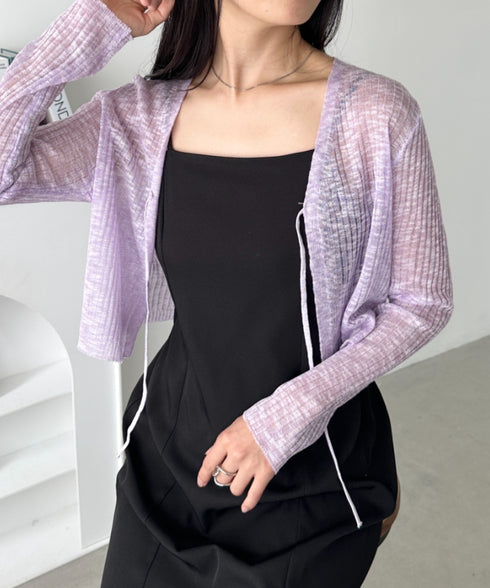 フロントリボンシアーカーディガン | CL2255053 | パープル
