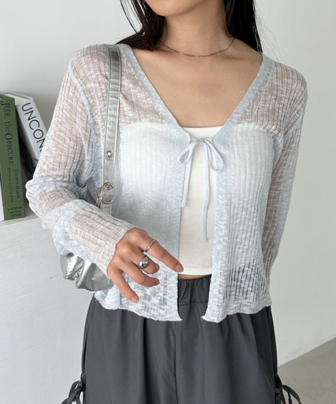 フロントリボンシアーカーディガン | CL2255053 | ブルー