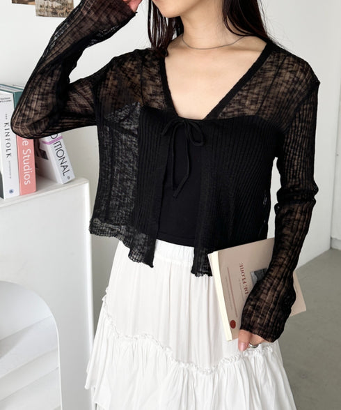 フロントリボンシアーカーディガン | CL2255053 | ブラック