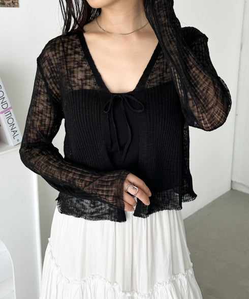 フロントリボンシアーカーディガン | CL2255053 | ブラック