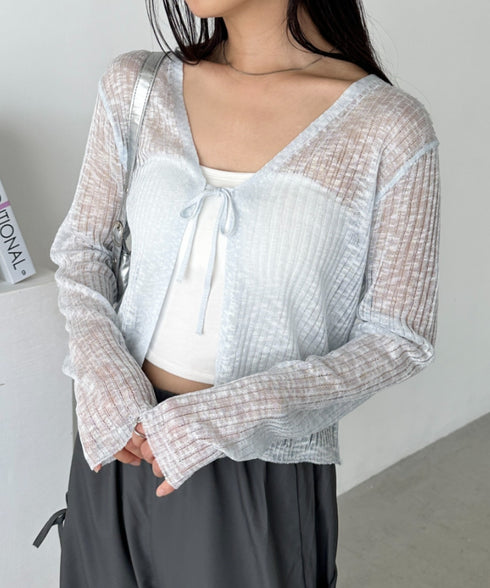 フロントリボンシアーカーディガン | CL2255053 | ブルー