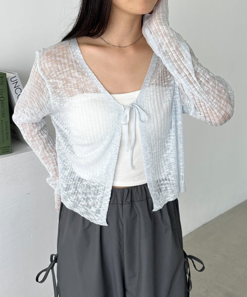 フロントリボンシアーカーディガン | CL2255053 | ブルー