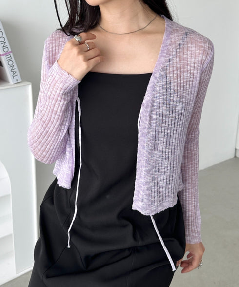 フロントリボンシアーカーディガン | CL2255053 | パープル