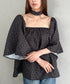 オフショル小花柄ボリュームブラウス | MD2253010 | ブラック