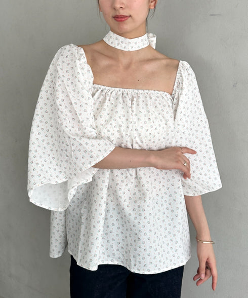 オフショル小花柄ボリュームブラウス | MD2253010 | ホワイト