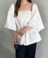 オフショル小花柄ボリュームブラウス | MD2253010 | ホワイト