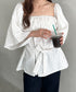 オフショル小花柄ボリュームブラウス | MD2253010 | ホワイト
