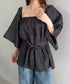 オフショル小花柄ボリュームブラウス | MD2253010 | ブラック