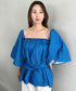 オフショル小花柄ボリュームブラウス | MD2253010 | ブルー