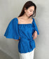 オフショル小花柄ボリュームブラウス | MD2253010 | ブルー