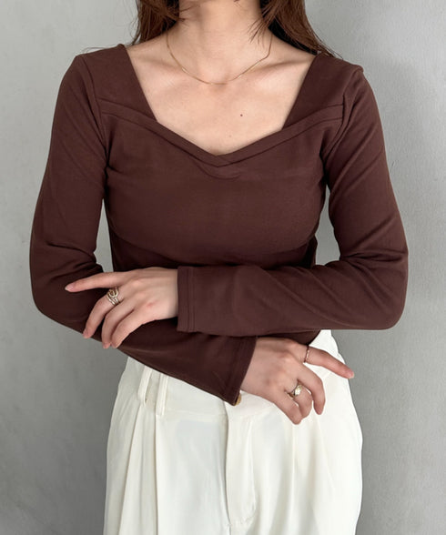 アンバランスネックデザイントップス | MD2253011 | ブラウン