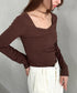 アンバランスネックデザイントップス | MD2253011 | ブラウン