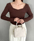 アンバランスネックデザイントップス | MD2253011 | ブラウン