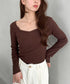 アンバランスネックデザイントップス | MD2253011 | ブラウン