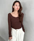 アンバランスネックデザイントップス | MD2253011 | ブラウン