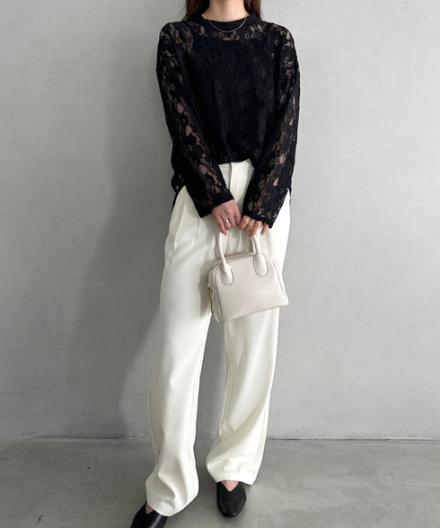 総レースビッグシルエットトップス | MD2253013 | ブラック