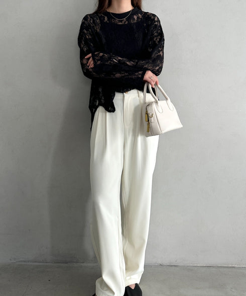 総レースビッグシルエットトップス | MD2253013 | ブラック