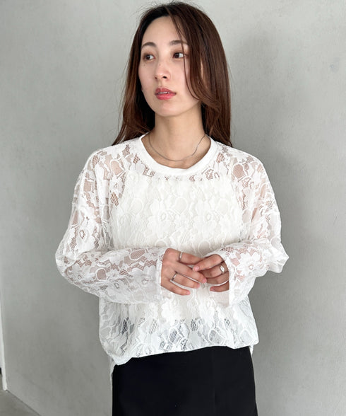 総レースビッグシルエットトップス | MD2253013 | ホワイト