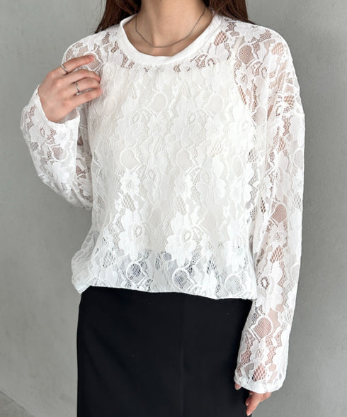総レースビッグシルエットトップス | MD2253013 | ホワイト