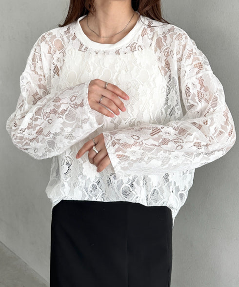 総レースビッグシルエットトップス | MD2253013 | ホワイト