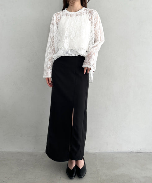 総レースビッグシルエットトップス | MD2253013 | ホワイト