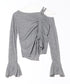 ワンオフショルダー サイドギャザー袖フリルトップス | WR2253007 | グレー