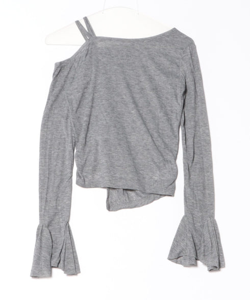 ワンオフショルダー サイドギャザー袖フリルトップス | WR2253007 | グレー