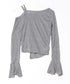 ワンオフショルダー サイドギャザー袖フリルトップス | WR2253007 | グレー