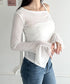 ワンオフショルダー サイドギャザー袖フリルトップス | WR2253007 | ホワイト