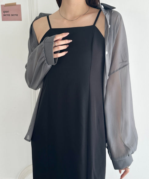 ビッグシルエット ボリュームスリーブシアーシャツ | WR2253008 | グレー