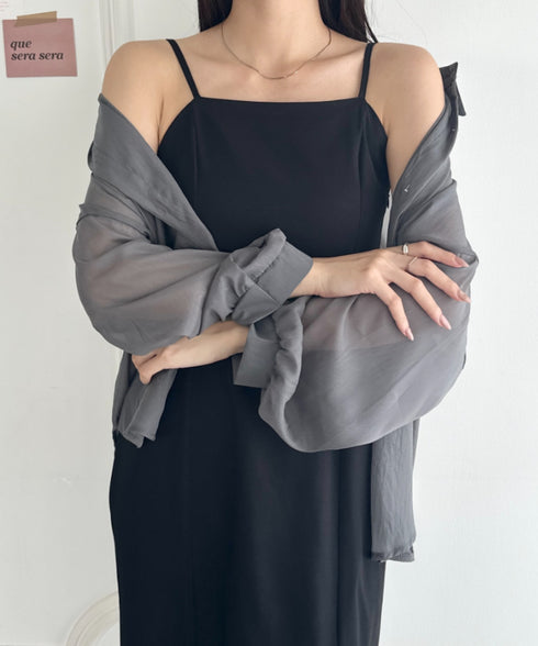 ビッグシルエット ボリュームスリーブシアーシャツ | WR2253008 | グレー