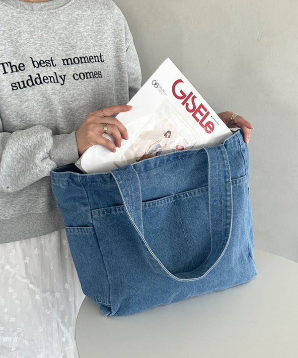 【A4収納可能】デニムトートバッグ | MD1252054 | ライトブルー