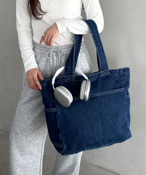 【A4収納可能】デニムトートバッグ | MD1252054 | ブルー