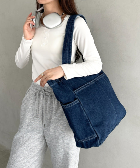 【A4収納可能】デニムトートバッグ | MD1252054 | ブルー