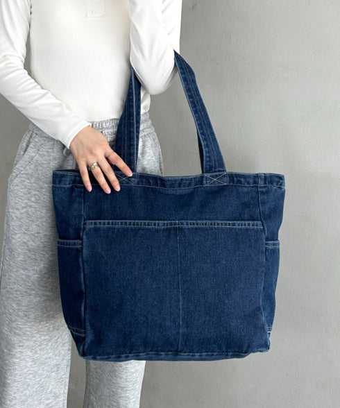 【A4収納可能】デニムトートバッグ | MD1252054 | ブルー