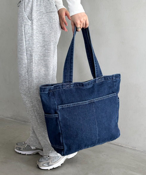【A4収納可能】デニムトートバッグ | MD1252054 | ブルー