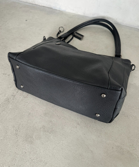 【A4収納可能/通勤/通学】PU2WAYショルダーバッグ トートバッグ | MD1253014 | ブラック