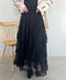 ボリュームレース花柄ロングスカート | MD2252055 | ブラック
