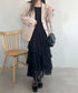 ボリュームレース花柄ロングスカート | MD2252055 | ブラック