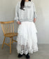 ボリュームレース花柄ロングスカート | MD2252055 | ホワイト
