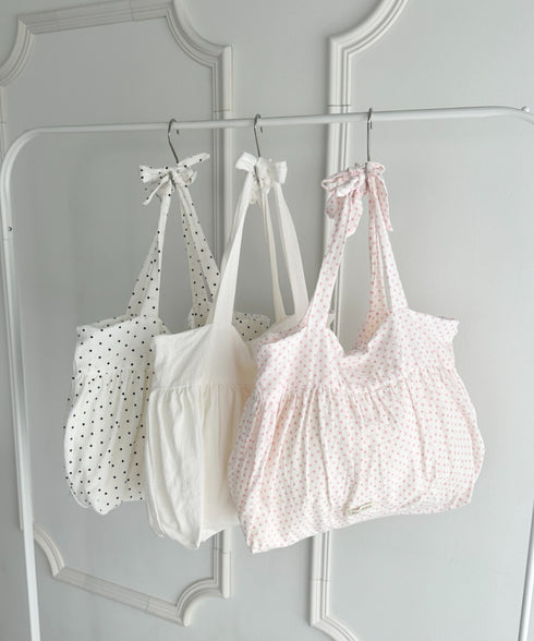 【A4収納可能】フリルリボントート | WR1252032 | ホワイト