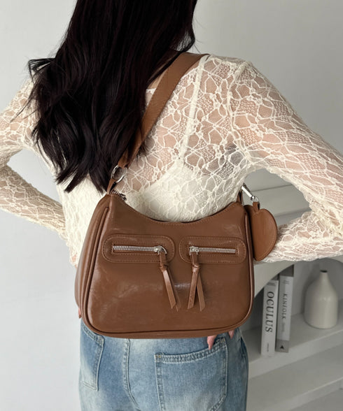 ハートチャーム付きPU 2WAYショルダーバッグ | WR1253012 | キャメル