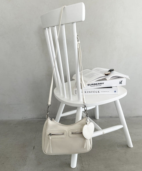 ハートチャーム付きPU 2WAYショルダーバッグ | WR1253012 | オフホワイト