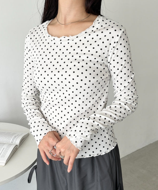 ドット柄メロウコンパクトトップス | CL2253001 | ホワイト